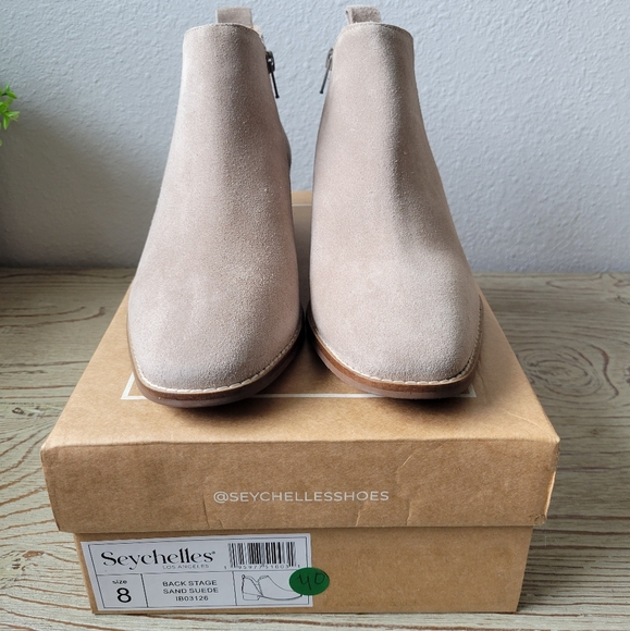 Seychelles Back Stage Suede Ankle Booties New In Box Sz 8 - Picture 2 of 9